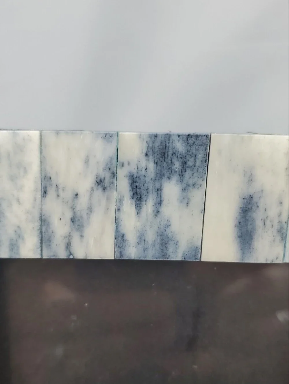 Marble Tile Photo Frame in Denim Blue and White-Wash For 4X6